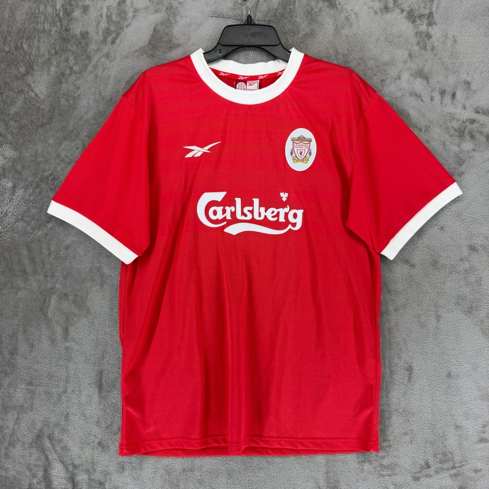 Liverpool Jersey Mens XL Red Premier League Soccer Gerrard 28 Reebok EUC